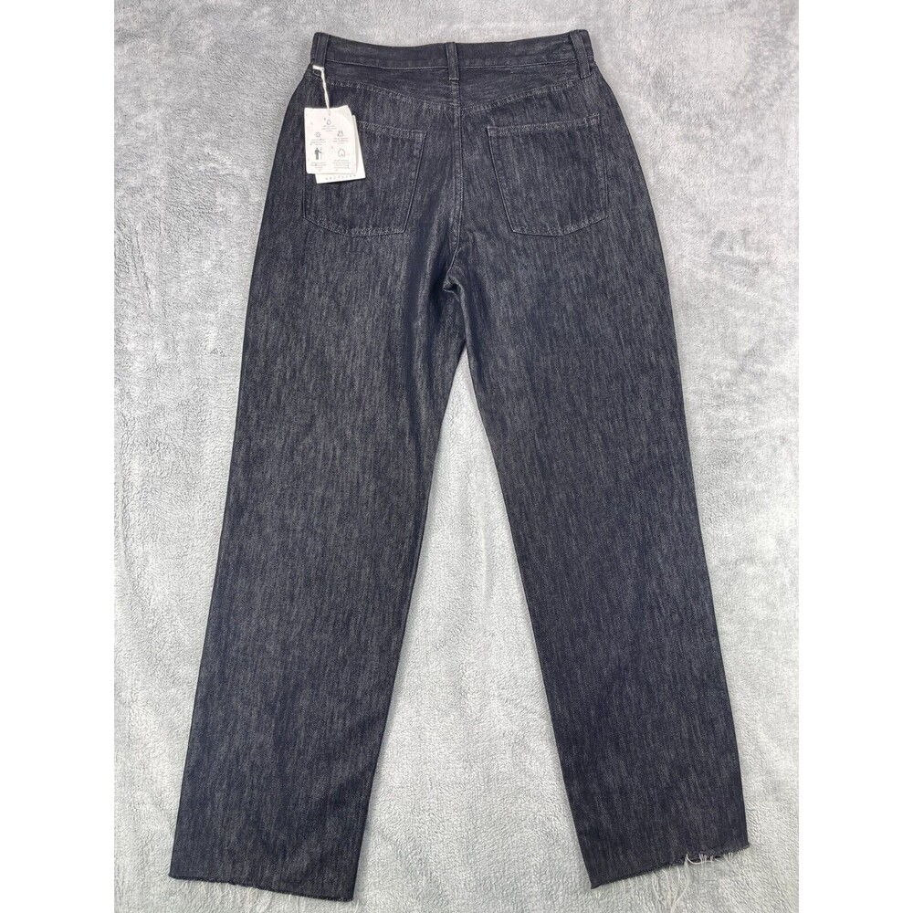 Etica Tyler Jeans Womens 29 Clear Black High Rise Straight Leg Raw Hem NEW - Picture 3 of 16